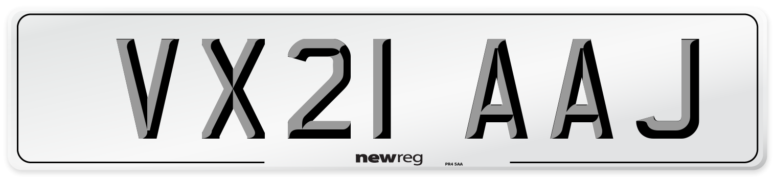 VX21 AAJ Number Plate from New Reg